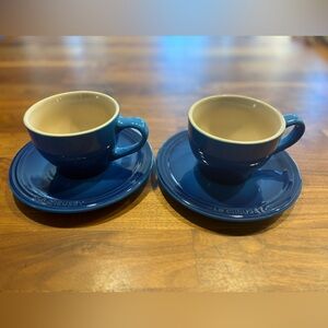 Le Creuset Azure Blue cappuccino Cup and Saucer Set